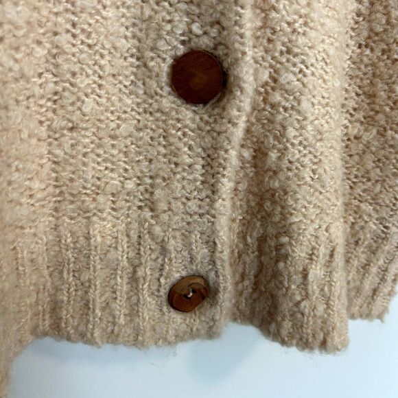 Anthro HWR Cardigan Mohair Sweater Large Dusty Pink 3/4 Sleeve Button-front - Picture 12 of 15